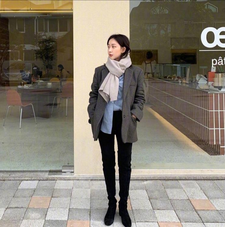 韩国博主穿搭高级冬微胖,韩国小个子博主冬季穿搭