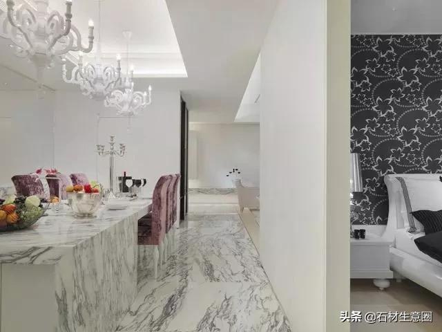 岩板选择卡拉拉塔白还是鱼肚白,卡拉拉白通体大理石