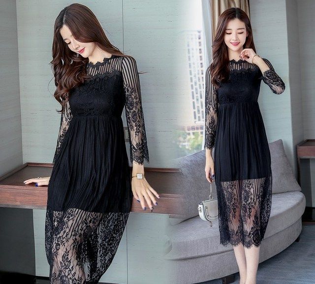 今年最流行的春款长袖连衣裙搭配,春秋长袖连衣裙小清新减龄