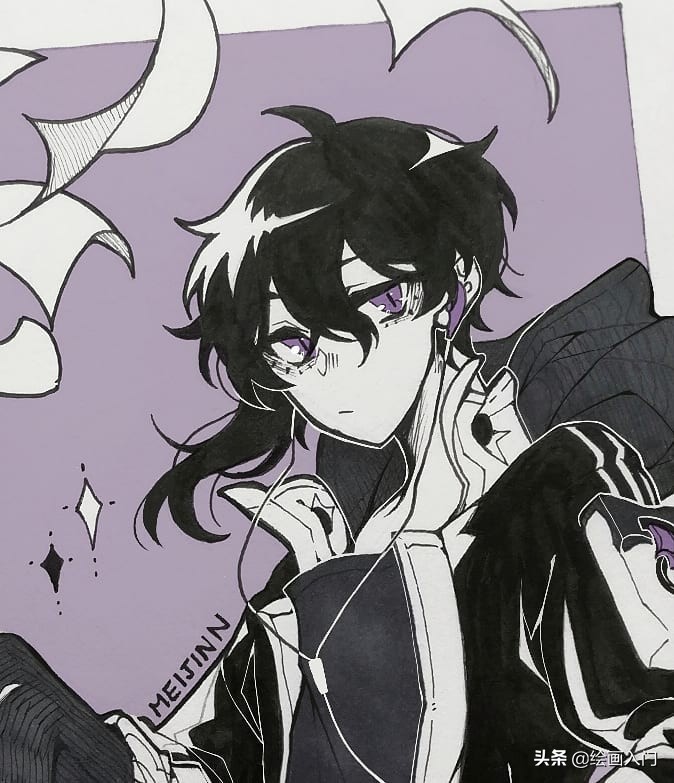 漫画人物手绘马克笔古装,漫画人物绘画作品马克笔