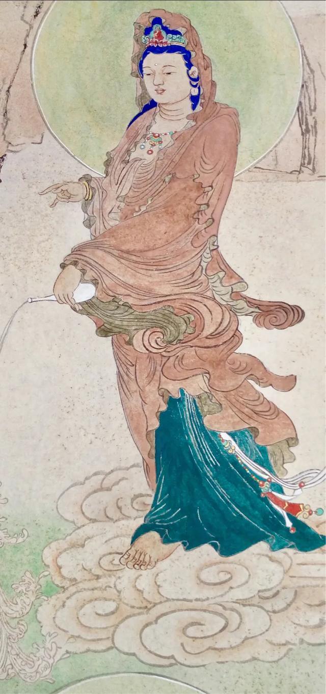 观音菩萨三十二像工笔画,观世音菩萨画像工笔画