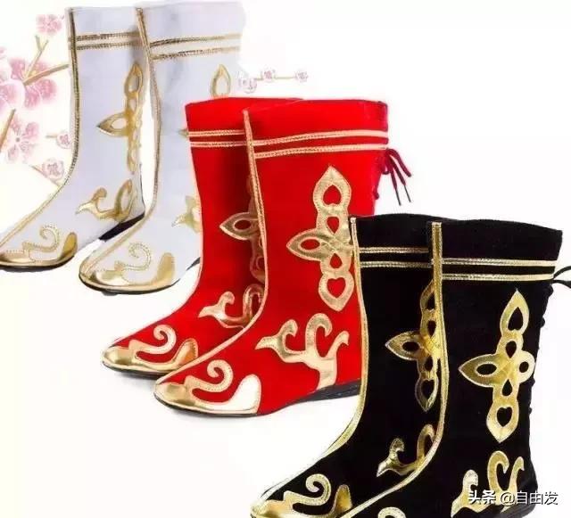 蒙古族传统马靴,蒙古原创服饰黄靴