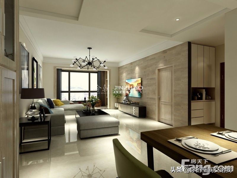 145平米房子中式装修风格,原木色和白色搭配的效果图小户型