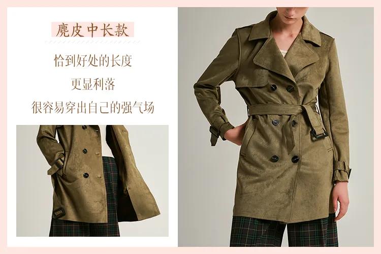 风衣英伦风短款麂皮,英伦经典格子风衣