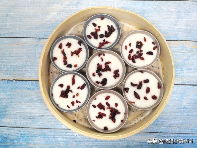 婆婆做的糯米发糕,不用手和面做暄软发糕