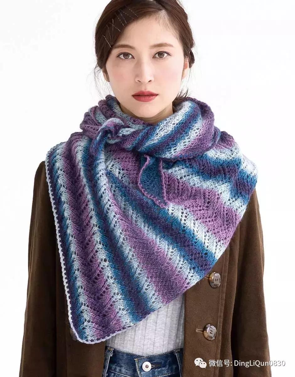 围巾编织教程10-15岁,圆肩针织宽松套头衫小款编织