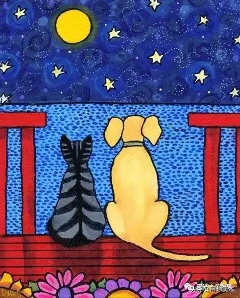 水粉作品风景清新,清凉一夏的水粉作品