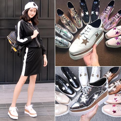 松糕厚底鞋搭配效果图,英伦风松糕厚底鞋如何搭配袜子