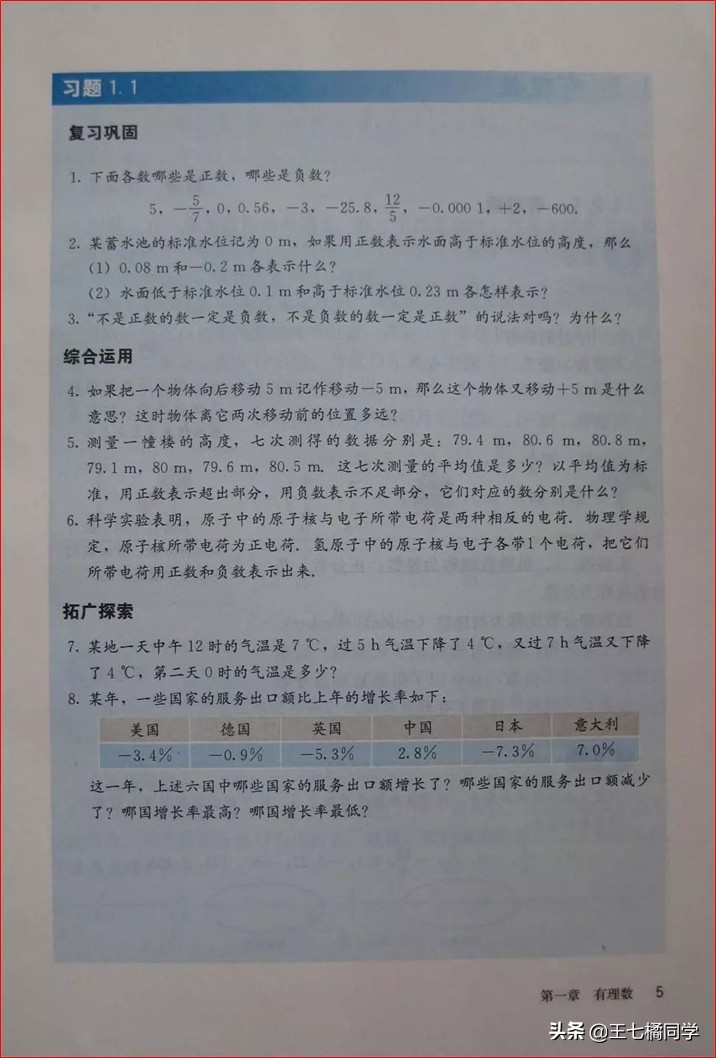 人教版初中数学家教,家教版七年级上册数学