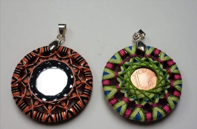 一个圆周边加一点装饰,用彩线做简单的小装饰