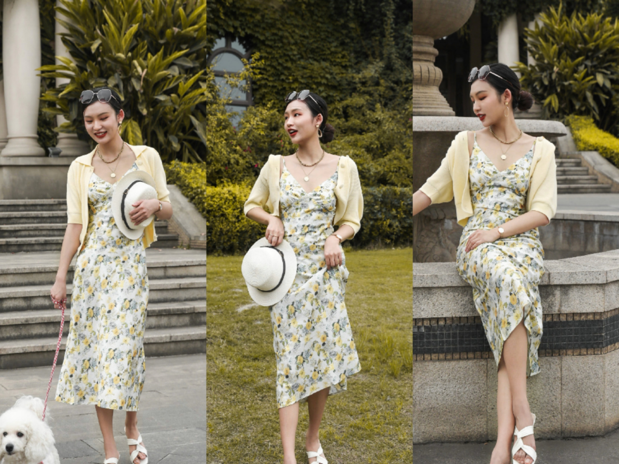 雪纺碎花裙粉色温柔,夏天半身碎花裙搭配什么鞋