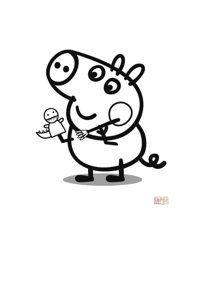 小猪佩奇填色画图片可打印,小猪佩奇填色小视频