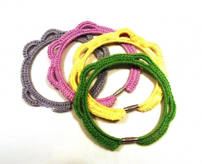 创意手链钩织,别致足金编织手链女款