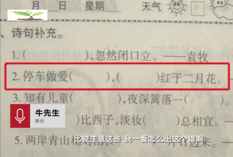 老师都不淡定了，小学生寒假作业中“坐爱”被错印为“*爱做**”！