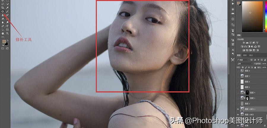 ps如何修图让痘坑皮肤更有质感,日出日落照片ps修图方法