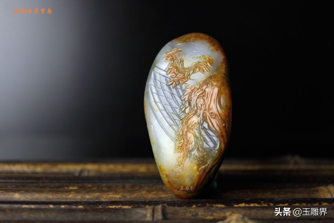 最漂亮的和田青花料,和田玉青花人物巧雕