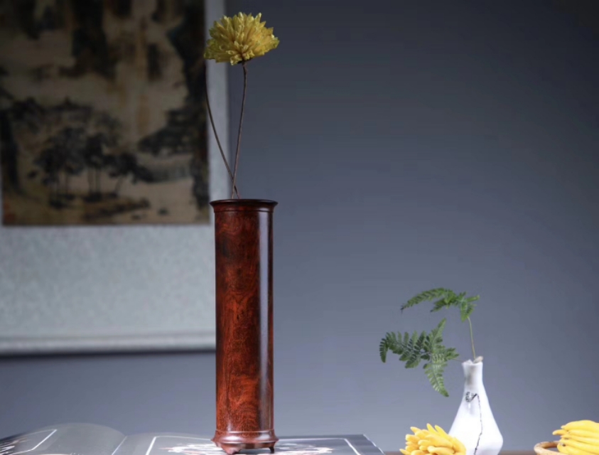 小叶紫檀花瓶摆件,干花瓶大全