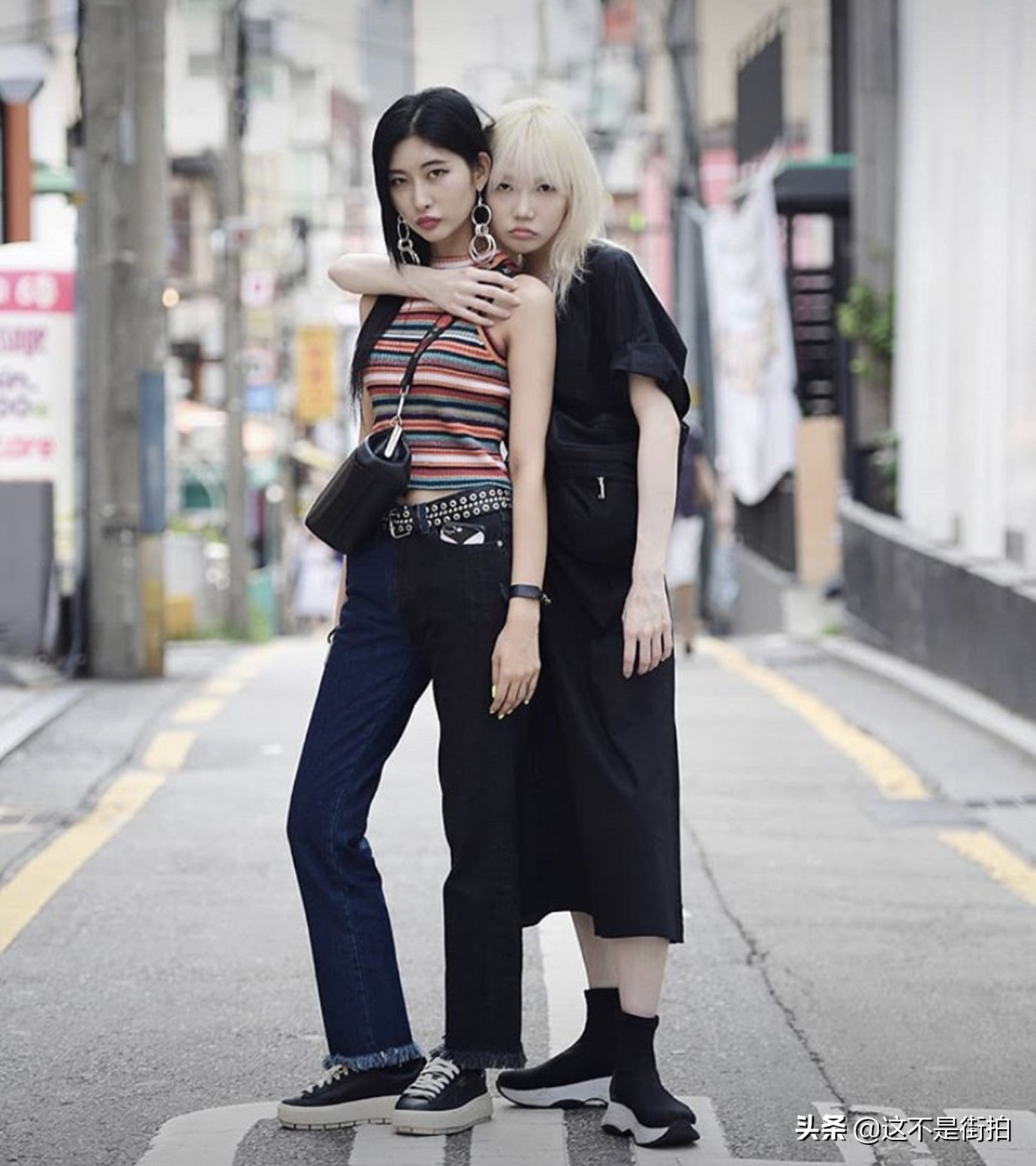 韩国街拍穿搭冬天轻熟女,韩国街拍闺蜜装