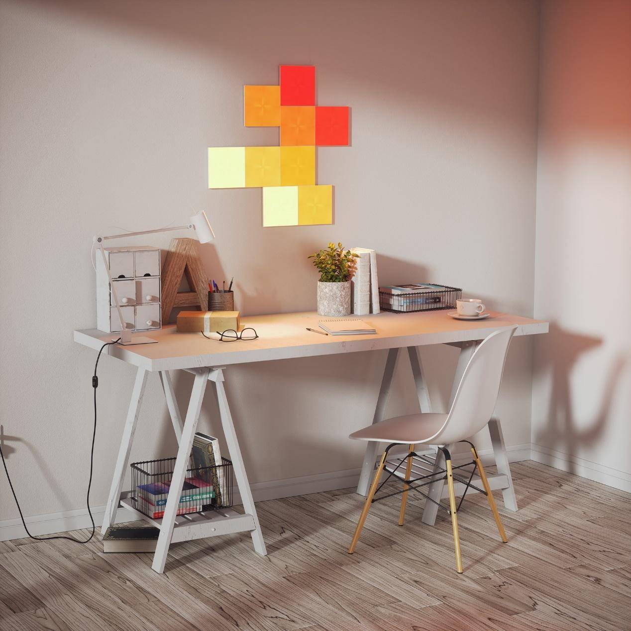 nanoleaf智能方块灯效果图,nanoleaf智能方块灯套装体验