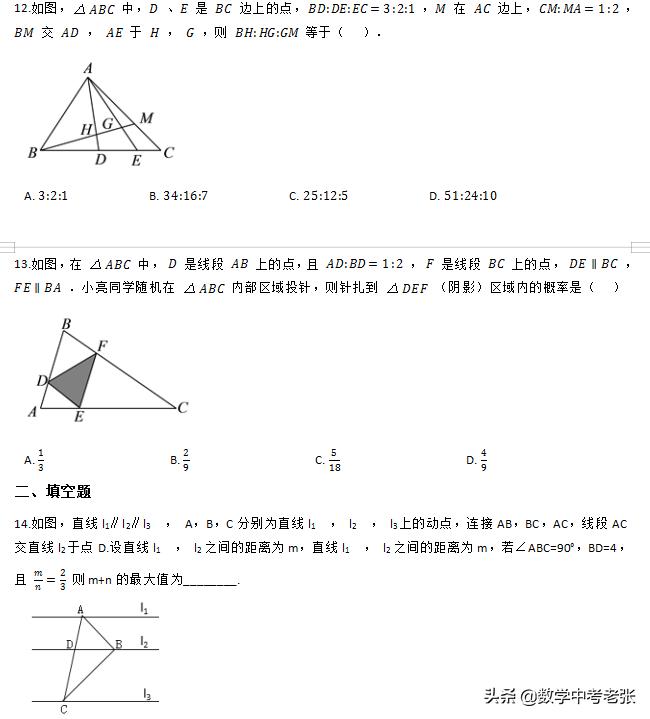 相似三角形判定培优,九年级上册数学三角形相似培优题