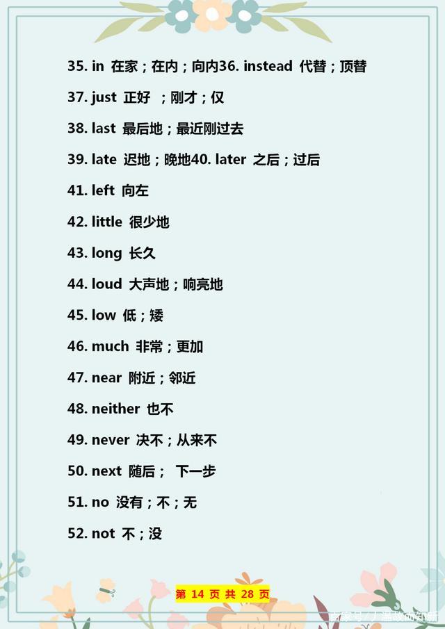 英语140个形容词,英语184个语法点