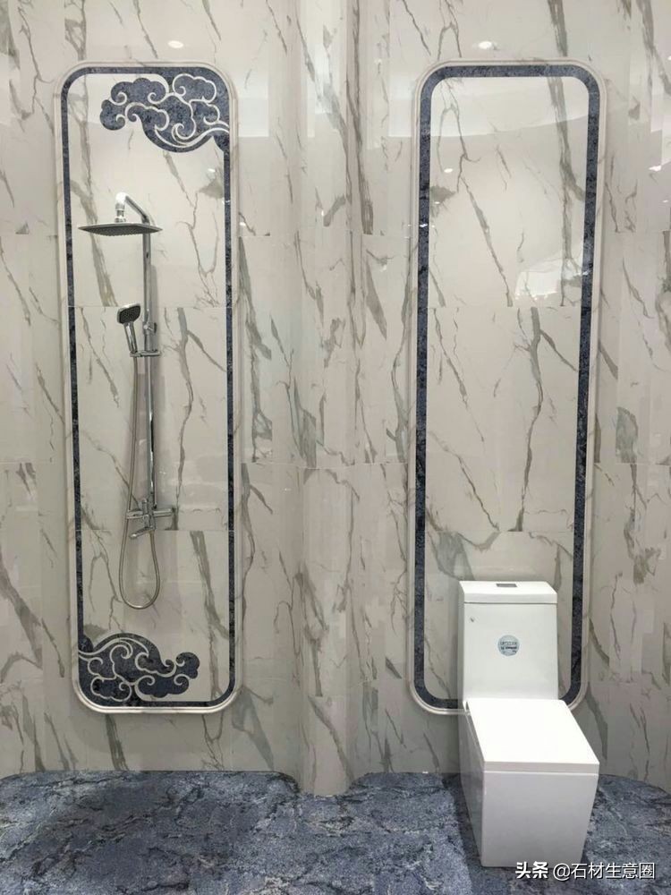 大理石地面水刀拼花效果图,100多平方水刀拼花图片