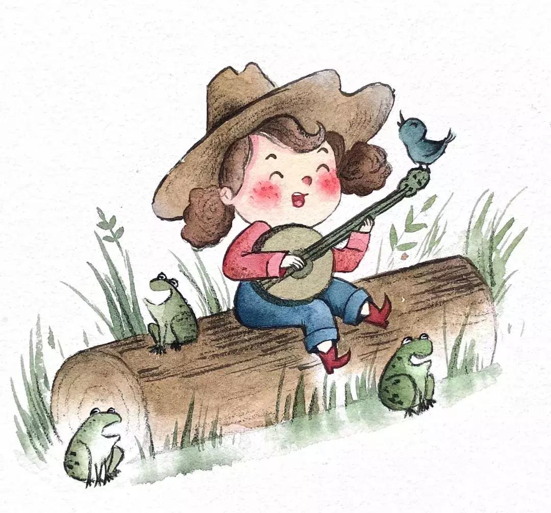 简笔画可爱小人插画,超萌可爱的插画小人