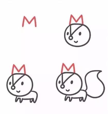 26个英文字母的画法创意简笔画,26幅有趣的字母简笔画