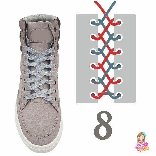 鞋带怎么系穿孔图片,教你如何系鞋带最全鞋带穿孔技巧