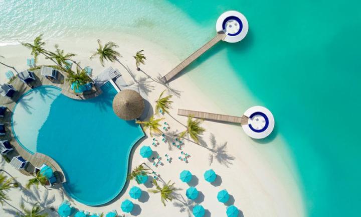 马尔代夫有拖尾沙滩的岛屿,马尔代夫有拖尾沙滩和水房的岛屿