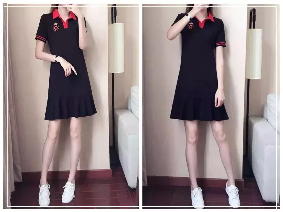 胖美女遮肉高档连衣裙,新款时尚韩版遮肉显瘦连衣裙