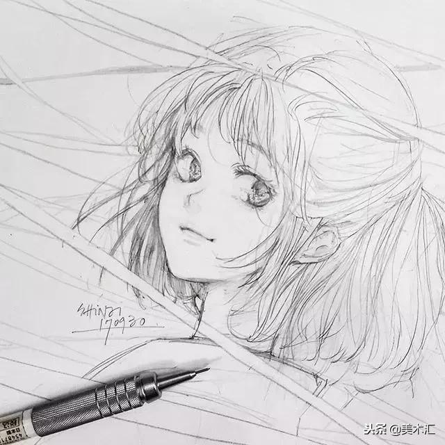 线条感十足的动漫人物,线条感很强的人物素描