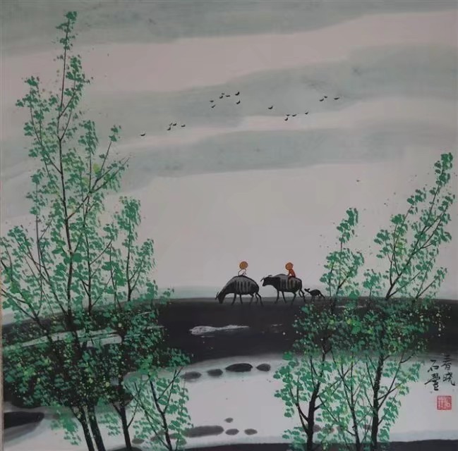 国画风景小品简单又好看,山水风景国画图片大全集