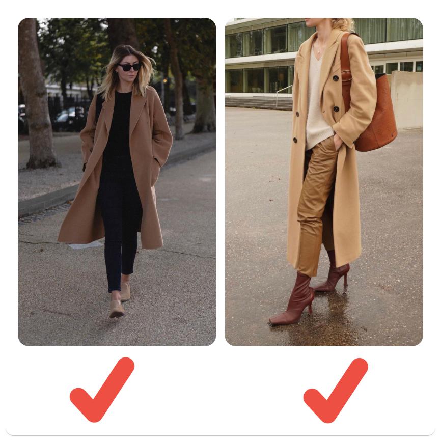 驼色大衣的10种经典穿法,驼色大衣穿搭减龄街拍