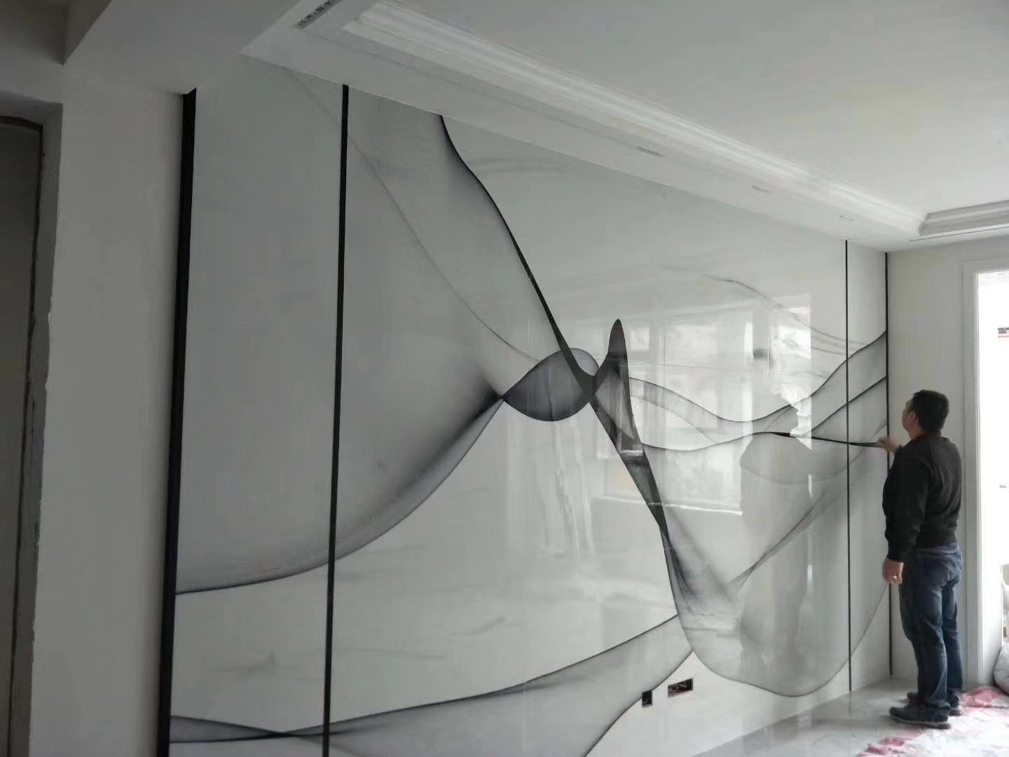 石材背景墙瓷砖颜色搭配效果图,极简大理石瓷砖背景墙效果图