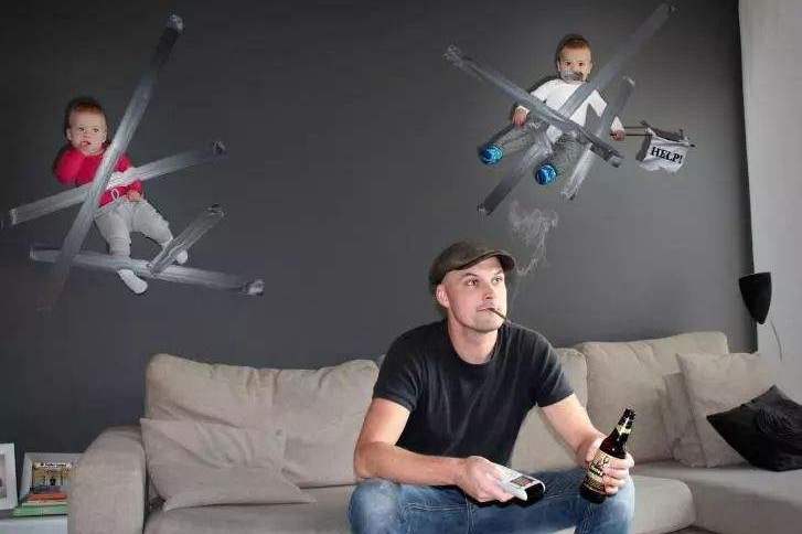 父子一起跪搓衣板,宝爸带娃的下场