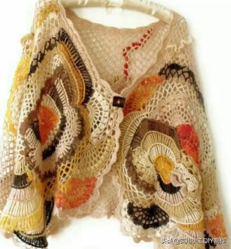 祖母方格编织长款外套教程,针织作品70款简约