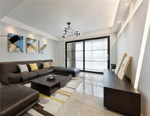 阳台有推拉门装修效果图,阳台和客厅打通后装推拉门