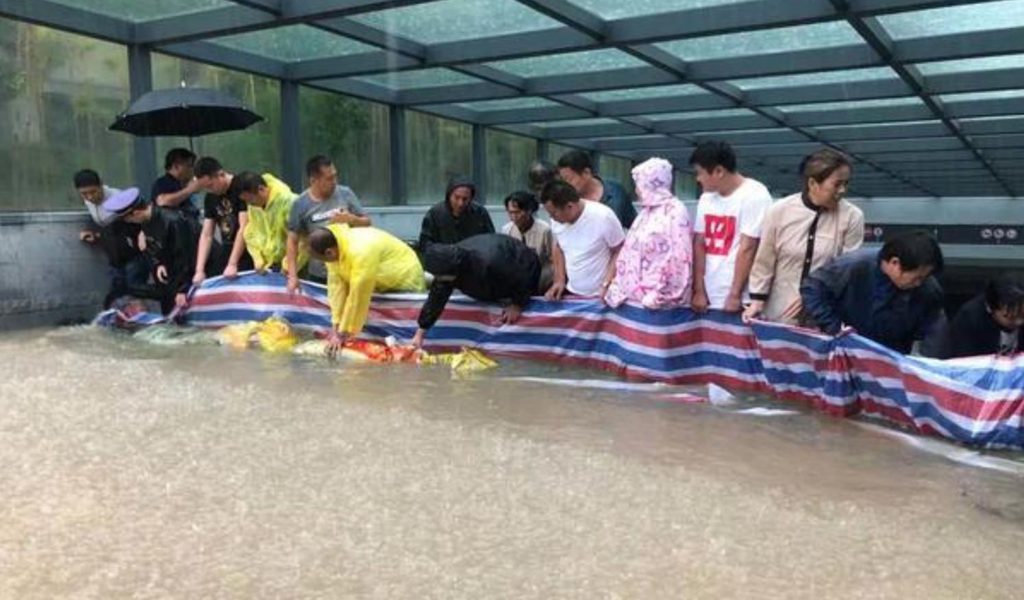 郑州暴雨地下车库进水视频,暴雨中的河南地下车库