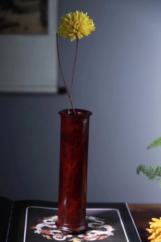 小叶紫檀花瓶摆件,干花瓶大全