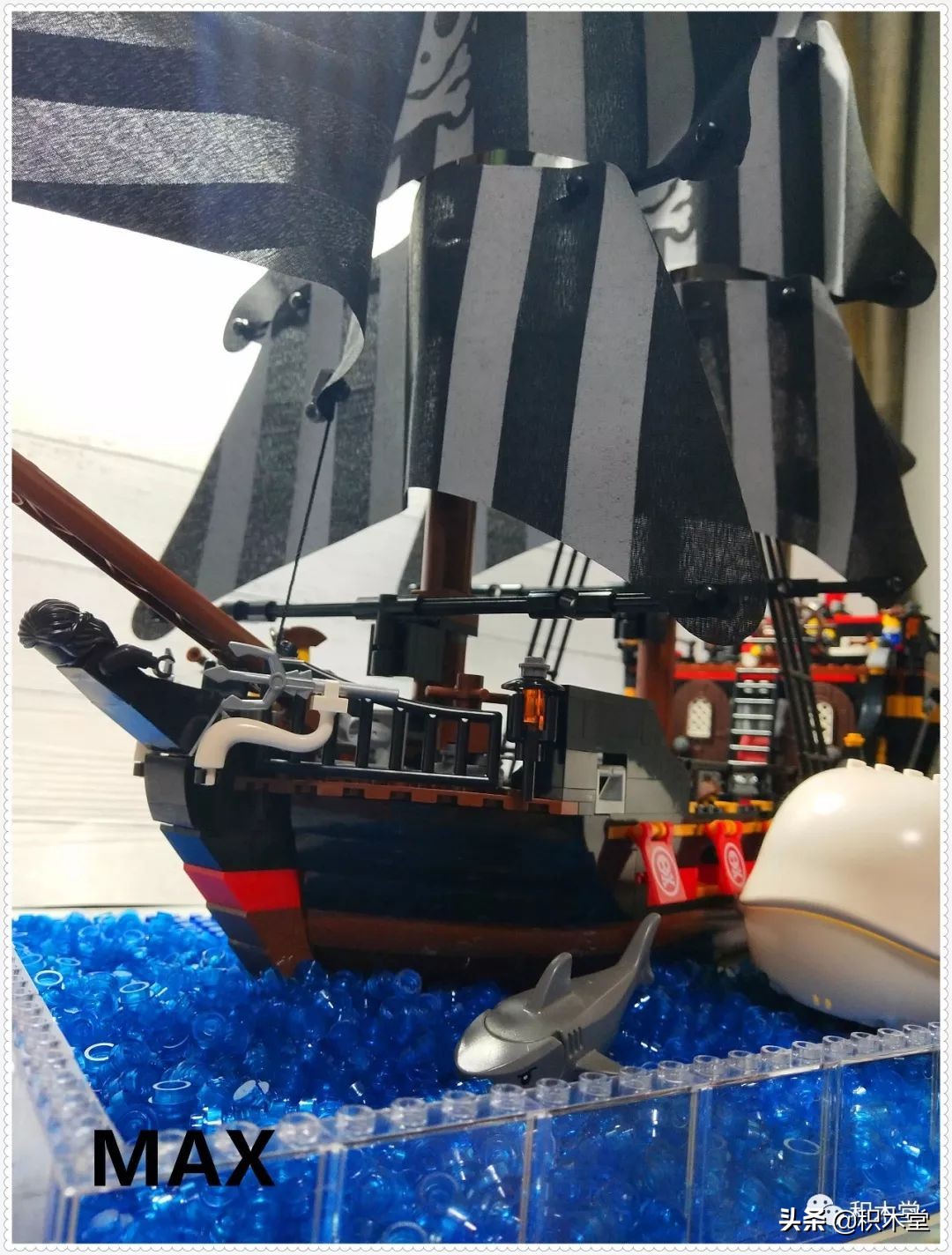 「虚测评」哲高积木QL1801海盗船之骷髅冒险号