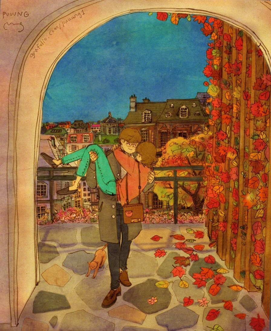 韩国插画师leekyuyoung暖心作品,韩国插画师图片