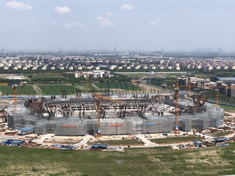 昆山专业足球场进度,昆山奥体中心足球场最新视频