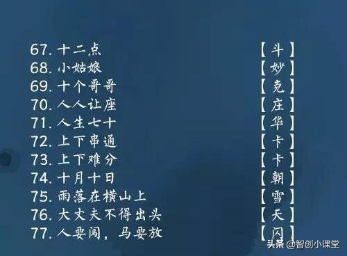 100个猜字谜成语小游戏,字谜100个小游戏