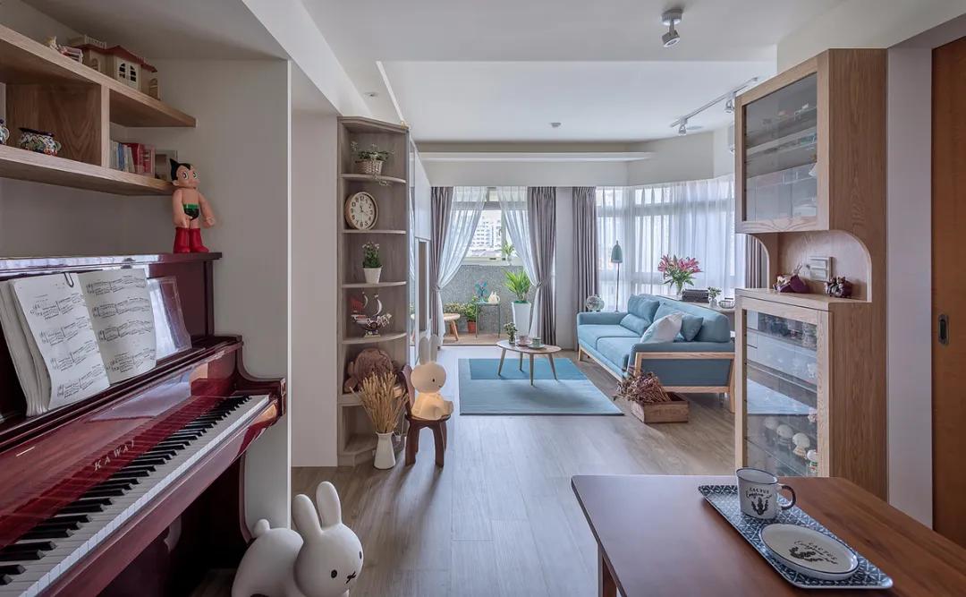 淡雅日式搭配童趣北欧风！89.3平米自然木质调家庭住宅