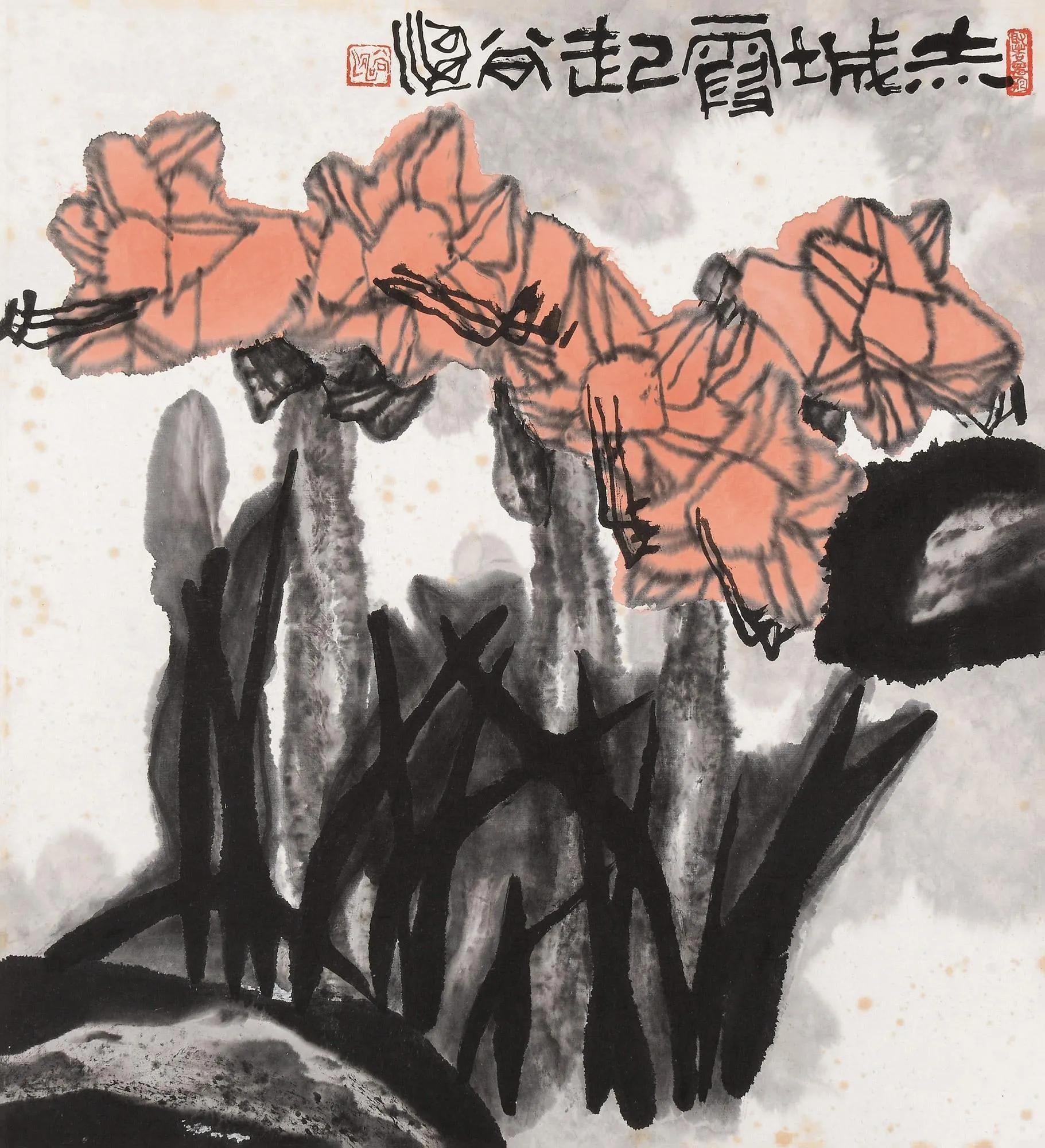 一团墨渍，几组干笔，尚涛的大写意非同凡响