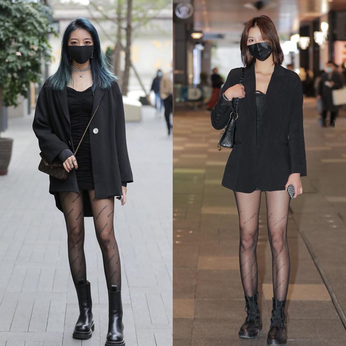 蕾丝长筒袜怎么穿教程,春天穿袜子的小技巧