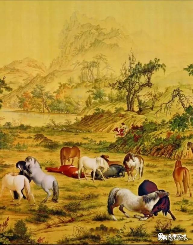 郎世宁百骏图茶席,郎世宁百骏图真迹小长卷真品价值