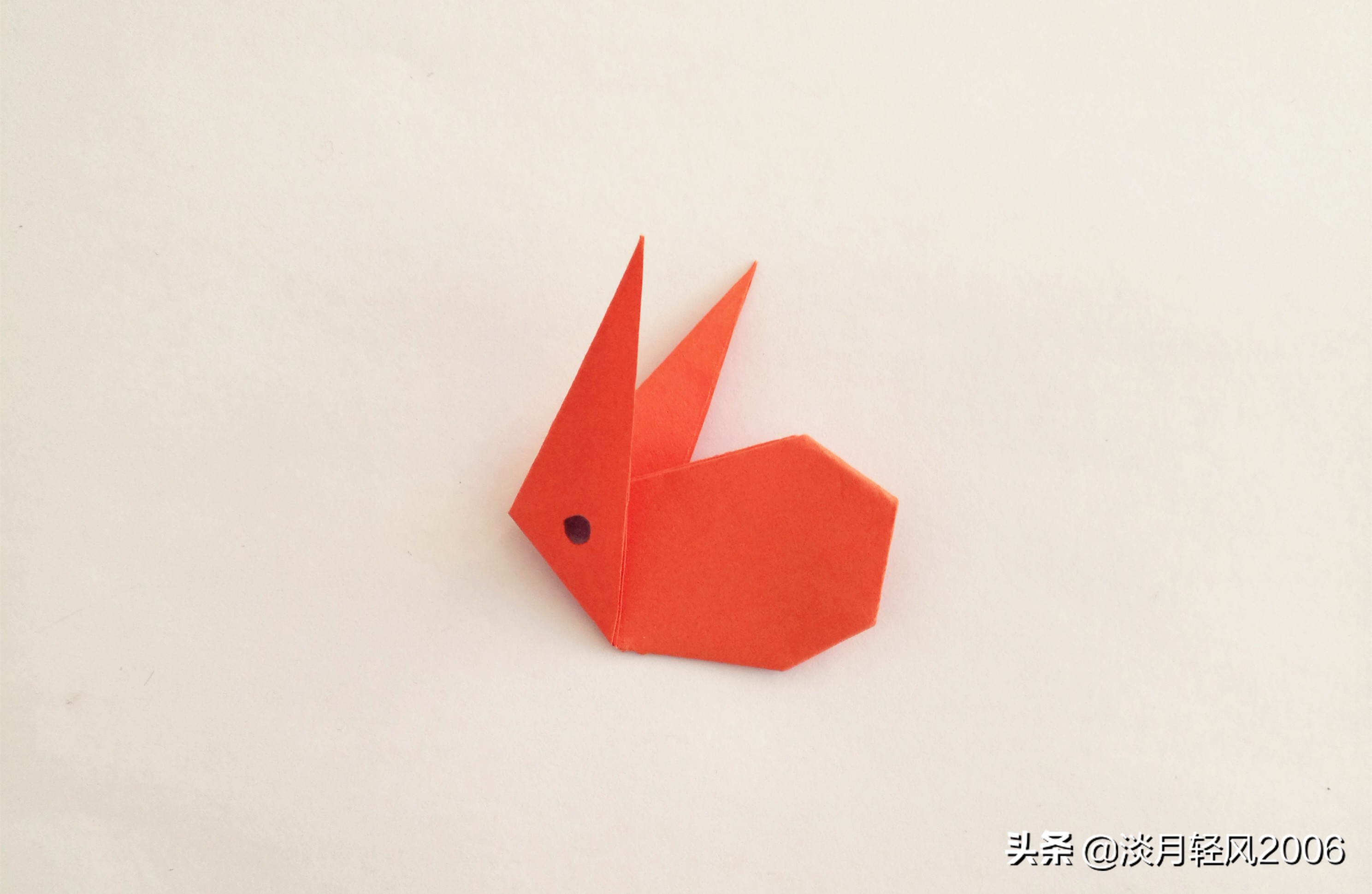 小兔子折纸正方形纸,折小兔子幼儿园手工折纸