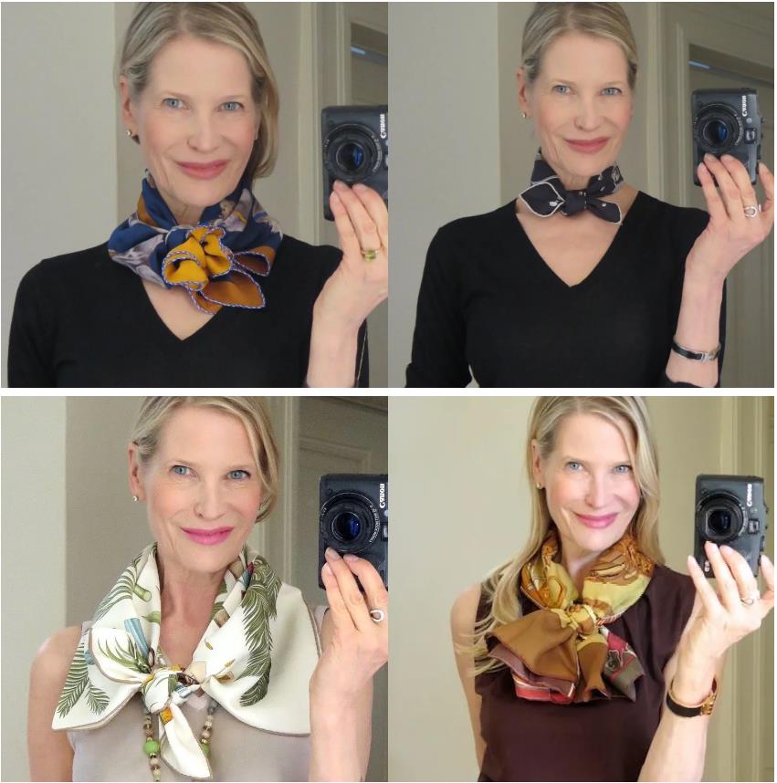 简单到一学就会的丝巾搭配,时尚博主丝巾搭配